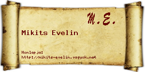 Mikits Evelin névjegykártya